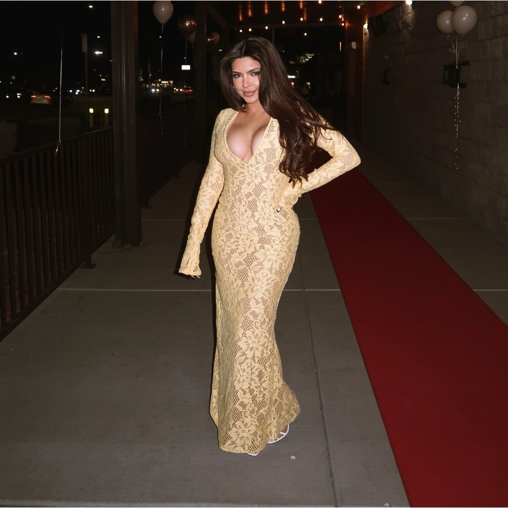 Yellow Laced House of CB dress